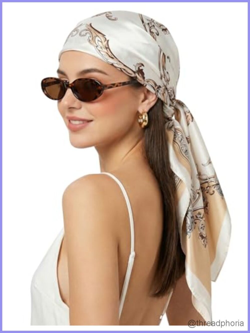 Silky Satin Square Scarf Wrap 35" Headscarf Hair Bandana Neck Scarf Accessories